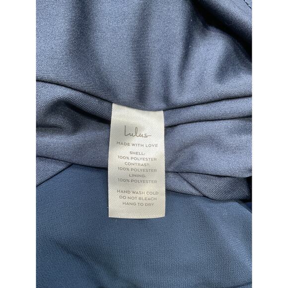 Lulus Waiting For Love Lace Blue Polyester Gown Size M - Picture 5 of 5